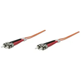 Intellinet Network Solutions Intellinet Glasfaser LWL-Anschlusskabel, Duplex, Multimode, ST/ST, 62,5/125 μm, OM1, 1 m, Orange