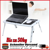 Notebooktisch Laptoptisch Betttisch mit Dual-Lüfter Faltbar Höhenverstellbar DE