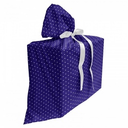 Abakuhaus Geschenkbox 3x Bändern Wiederbenutzbar, Blau Weiss Nostalgische Tupfen lila|weiß