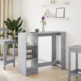 vidaXL Bartisch mit Regal 124 x 46 x 103,5 cm Grau