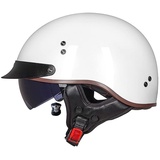 Smilfree Motorradhelm Halbschalenhelm mit ECE-Zertifizierung Rollerhelm Cruiser Chopper Skateboardhelm Antikollisionshelm Motorradhalbhelm mit Visier für Damen und Herren Erwachsene