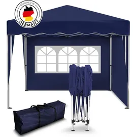 Kronenburg Handel Faltpavillon 3 x 3 m inkl. 2 Seitenteile blau