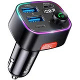 Syncwire FM Transmitter Auto Bluetooth 5.4 48W (PD 36W & 12W) Bluetooth Adapter Auto mit [Lichtschalter] [HiFi-Bass-Sound] [Schnellladen] Freisprecheinrichtung Autoladegerät Zigarettenanzünder