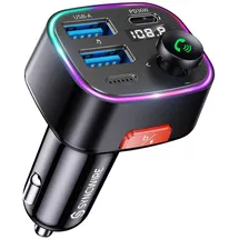 Syncwire FM Transmitter Auto Bluetooth 5.4 48W (PD 36W & 12W) Bluetooth Adapter Auto mit [Lichtschalter] [HiFi-Bass-Sound] [Schnellladen] Freisprecheinrichtung Autoladegerät Zigarettenanzünder