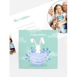 Osterkarten selbst gestalten mit Spruch und Fotos im Onlinedesigner bei Meine-Kartenmanufaktur.de