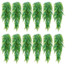 Vevor 12 Stk. Künstliche Farne Hängend, Künstliche Pflanzen mit 79cm Aufhängelänge aus Kunst- & Seidenstoff, UV-beständige Artifizielle Boston Farne für Haus Garten Büro Dekoration, ohne Blumentopf