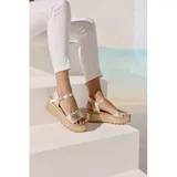 LASCANA Riemchensandalette Damen goldfarben 42