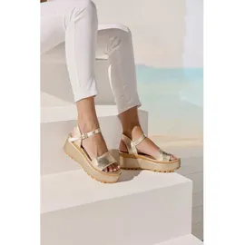 LASCANA Riemchensandalette Damen goldfarben 42