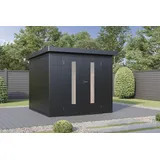 Wolff Finnhaus Premium Metall Gartenhaus Eirik 2424 Anthrazit