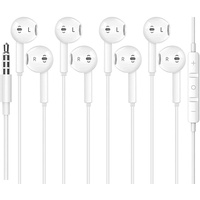 4 Paar für 3.5mm In-Ear kopfhörer mit Kabel Magnetisch in Ear Kabel Ohrhörer mit Mikrofon und Lautstärkeregler für iPhone, iPod, iPad, MP3, Samsung, Leichte Ohrhörer mit 3.5mm Kopfhörern