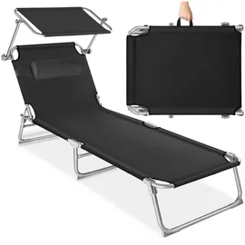 Tectake Chloé Gartenliege 190 x 68 x 65 cm Schwarz