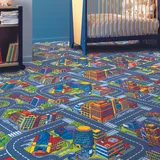 Andiamo Teppichboden »City«, rechteckig, 6,5 mm Höhe, Spielteppich, Straßenteppich, Breite 200 cm oder 400 cm, Kinderzimmer, grau