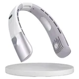 Tragbarer Nackenventilator - Flügellos - 360° Kühlung - 5 Stufen - Lange Akkulaufzeit - Wiederaufladbar - Grau - Grau