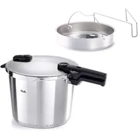 Fissler Pentola a Pressione Vitaquick Premium, Pfanne + Kochtopf, Silber, Schwarz