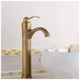 G3/8 Luxus-waschtischarmatur Aus Antikem Messing, Aufsatzmontage, Warm- Und Kaltwasser, Mischbatterie, Bronze-finish, Hochwertige Ausführung