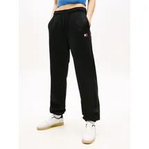 Tommy Hilfiger Tommy Jeans Sweathose TJW BADGE SWEATPANT Relaxed Fit mit Elastikbund am Bein schwarz XL (42)