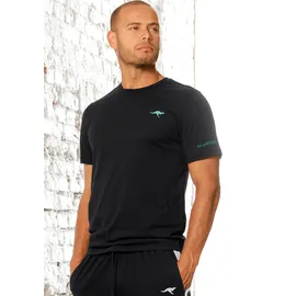 KangaROOS T-Shirt 2er-Pack, mit Print auf der Brust Gr. XL, petrol, schwarz, , 19338908-XL