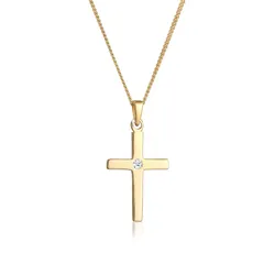 Elli DIAMONDS Kreuz Diamant Konfirmation Kommunion 585 Gelbgold 45 Damen 
