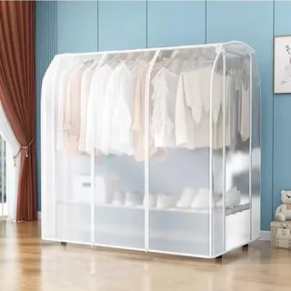 WABMJGW Transparente Kleiderständer-Abdeckung, staubdicht, mit 2 haltbaren Reißverschlüssen,extra hoch 150cm/180cm, Kleiderstangenabdeckung, wasserdicht, für Kleiderstange,A-120x50x150cm