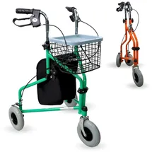Mobiclinic Rollator mit 3 Rädern Faltbar Höhenverstellbar Gehhilfe für Senioren Grün