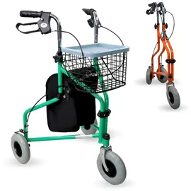 Mobiclinic Rollator mit 3 Rädern Faltbar Höhenverstellbar Gehhilfe für Senioren Grün