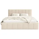 FEDVE Polsterbett, Creme, Textil, 140x200 cm, Schlafzimmer, Betten, Polsterbetten