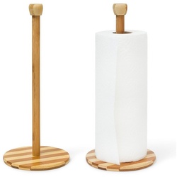 relaxdays Küchenrollenhalter »2 x Küchenrollenhalter Bambus 33 cm«, (2er Set) beige