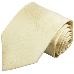 Paul Malone Krawatte Herren Hochzeitskrawatte paisley – Mikrofaser – Bräutigam Breit (8cm), creme V27 gelb normal – 8 cm x 150 cm