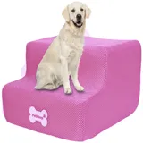 2-stufige Hundetreppe für Hochbett und Couch, 20cm hoch für Hunde, breitere Haustiertreppe für kleine alte große Hunde Katzen, 30°stabile rutschfeste Hundetreppe, waschbare Hunderampe