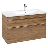 Villeroy & Boch Villeroy und Boch Venticello Waschtisch-Unterschrank A92801RH 95,3x59x50,2cm, Becken rechts, Griff Chrom, Kansas Oak