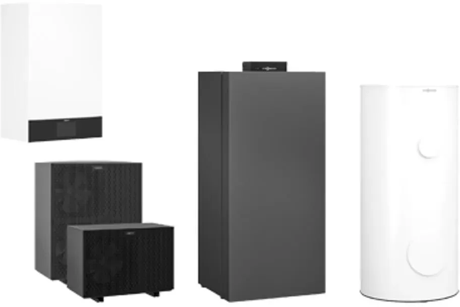 VIESSMANN Paket Vitocal 250-A Hybrid A08 230V AF mit VC 300 CU3A 13kW, Speicher 250 Ltr - Z033168