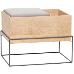 Hübsch Interior - Bank mit Kissen und Aufbewahrung, L 64 cm / Eiche