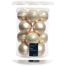 Christmas Decorations 16 Weihnachtskugeln 8cm Perle - champagner