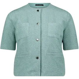 Betty Barclay "Damen langarm", Damen, Gr. 36, grün (aquifer), Jersey, Obermaterial: 40% Polyester, 33% Baumwolle, 15% Viskose, 10% Polyester, 2% Elasthan, gerade hüftlang, Rundhals, Sweatjacken Sweatjacke