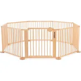 Felibaby Strolch® 1+7 - Laufgitter Laufstall Krabbelpark Absperrgitter aus massiver Buche