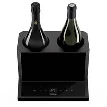 h.koenig Weinkühler LVX28, 2 Flaschen, Weißwein, Rotwein, Rosé, Champagner, bis zu 9 cm Durchmesser, einstellbare Temperatur von 5 °C bis 18 °C, digitale Steuerung, thermoelektrisches System, 87 W