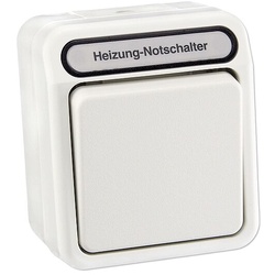 Merten Heizung-Notschalter Aufputz - Aus/Wechsel - 1-polig - mit Kontrolllampe - IP 44 - polarweiß - MEG3448-8019