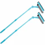 Sichler Haushaltsgeräte Fensterwischer mit Schwamm, Abzieher, Teleskopstab 2 St.