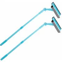 Sichler Haushaltsgeräte Fensterwischer mit Schwamm, Abzieher, Teleskopstab 2 St.