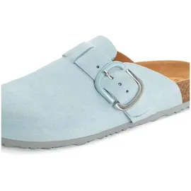 TAMARIS Damen Fußbett Pantolette Leder flach, blau, 40 EU