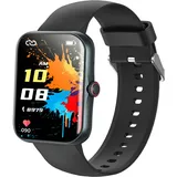 Alutoria Smartwatch Kinder, Kinder Telefonuhr Sport Fitness für Kinder, 1,83 Zoll HD-Touchscreen, Benachrichtigungen Nachrichten, Fitness-Tracker für Jungen, Mädchen und Teenager, Glänzendes schwarz