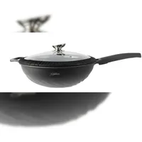 Platinum WOK Pfanne 32cm mit Deckel Antihaft Bratpfanne Marmorbeschichtung Gastronomie Home