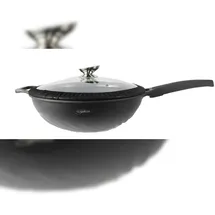 Platinum WOK Pfanne 32cm mit Deckel Antihaft Bratpfanne Marmorbeschichtung Gastronomie Home