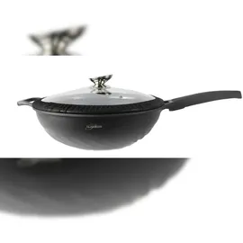 Platinum WOK Pfanne 32cm mit Deckel Antihaft Bratpfanne Marmorbeschichtung Gastronomie Home