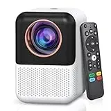 Mini Beamer WiFi Bluetooth Eingebauter Netflix, [Elektrischer Fokus] 1080p 350 ANSI Mini Tragbarer Smart TV Projektor, unterstützt 4K, 4D 4P Keystone, 50% Digitalzoom, Bürosoftware, YouTube usw