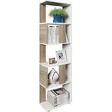 Vicco Raumteiler Bücherregal Standregal Büroregal Regal 5 Fächer Weiß Sonoma