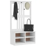 vidaXL Garderobenständer SANDENS Weiß 87x40x159,5cm Massivholz Kiefer