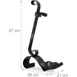 Relaxdays Kaminbesteck antik 4-tlg Gusseisen 0,57 m schwarz