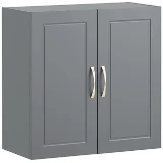 SoBuy Hängeschrank Badschrank mit zwei Türen Küchenschrank Medizinschrank Wandschrank Badmöbel bht ca: 60x60x30cm - Grau holzwerkstoff 60x60x30 cm, Badezimmer, Badezimmerschränke, Hängeschränke