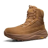 NORTIV 8 Herren Arbeitsschuhe mit breiter Zehenbox Militärische Taktische Stiefel Barfuß Wanderschuhe mit niedrigem mit seitlichem Reißverschluss Motorrad Kampfstiefel,Size 46,Kojote,SNMT25001M - 46 EU